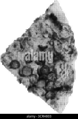 Halftone dotted slice of pizza. Vector textured isolated Italian food element for trendy collages Stock Vector