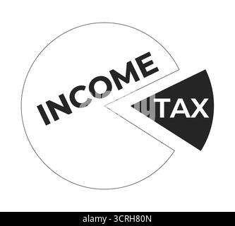 Income tax pie chart infographic 2D line object Stock Vector