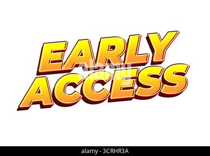 Bold text graphic featuring the words early access in a vibrant yellow and orange color scheme, suitable for promotional materials Stock Vector