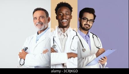 Diverse Team of Medical Professionals Working Together in Healthcare Settings Generative AI Stock Photo