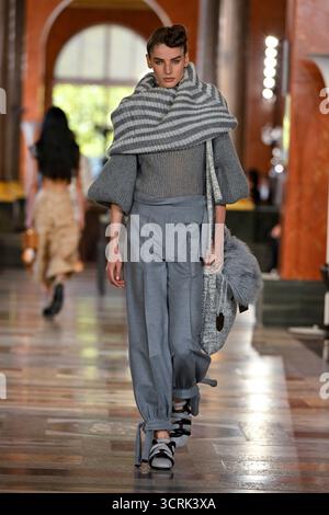 Paris, France. 30th Sep, 2025. Model Libby Taverner is seen on the