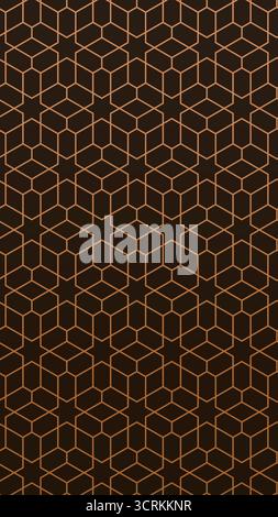 Decorative seamless geometric pattern with star and cube shapes in warm brown brick colors, perfect for backgrounds or wallpapers, vector illustration Stock Vector