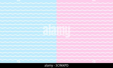 Minimal pastel zigzag pattern split into blue and pink halves, perfect for modern design, wallpaper or creative projects, vector illustration Stock Vector