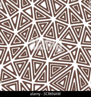 Minimalistic triangles background. Large shape size. Multiple repeated inner triangles. Solid color style. Repeatable pattern. Modern vector tiles. Stock Vector