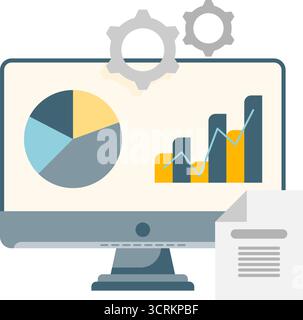 online presentation via computer Stock Vector