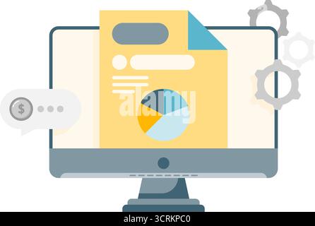 presentation using a pie chart Stock Vector