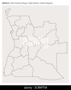 Angola plain country map. High details. Outline style. Shape of Angola ...