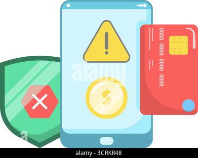 indication of illegal transactions. illegal transactions using credit cards Stock Vector