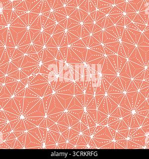 Mosaic triangles shapes background. Compact shape size. Multiple repeated inner triangles. Solid color style. Repeatable pattern. Stock Vector