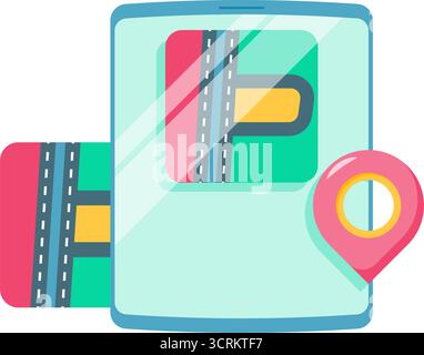 online map application on a smartphone Stock Vector