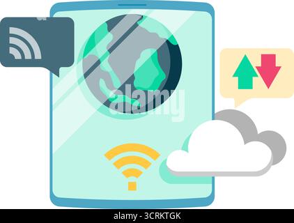 internet and data transfer using cellular networks Stock Vector
