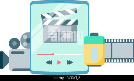 video streaming application on smartphone devices Stock Vector