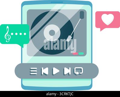 illustration of a vinyl record player Stock Vector