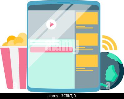 illustration of the video player application display Stock Vector