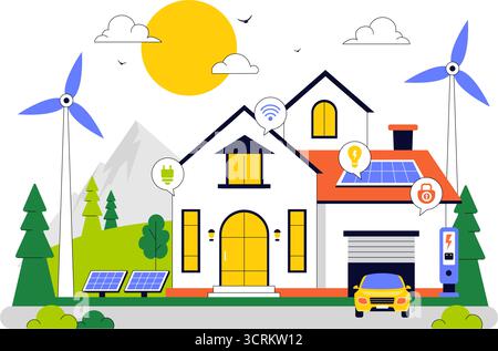 Picture of Smart Home Devices Vector Illustration featuring Home Automation ...