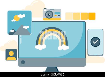 gallery on computer devices Stock Vector
