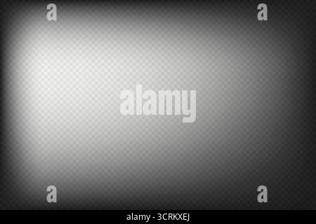 Grayscale Radial Spotlight Effect Background or Vignette Overlay with Soft Overlay Gradient. Stock Vector