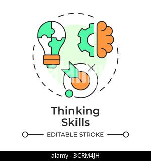 Thinking skills multi color concept icon Stock Vector