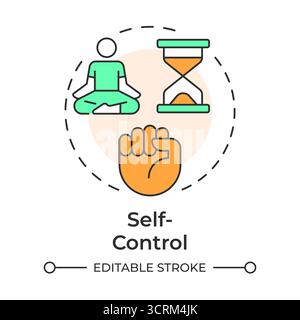 Self control multi color concept icon Stock Vector