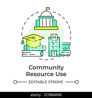 Community resource use multi color concept icon Stock Vector
