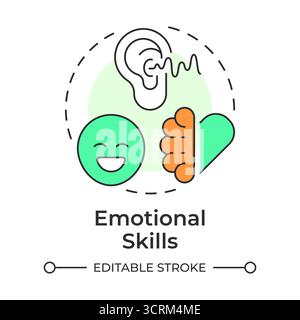 Emotional skills multi color concept icon Stock Vector