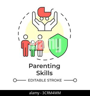 Parenting skills multi color concept icon Stock Vector