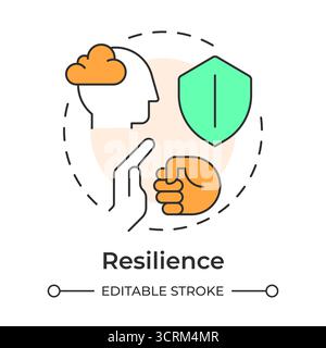 Resilience multi color concept icon Stock Vector
