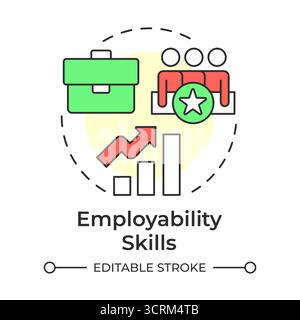 Employability skills multi color concept icon Stock Vector