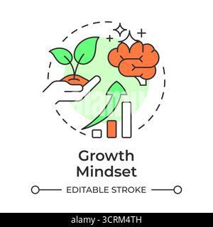 Growth mindset multi color concept icon Stock Vector