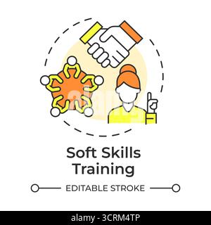 Soft skills training multi color concept icon Stock Vector