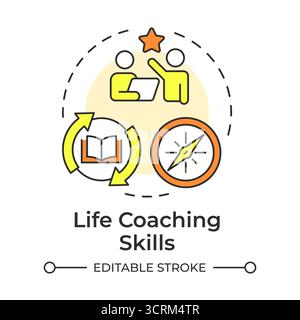 Life coaching skills multi color concept icon Stock Vector
