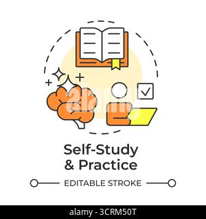 Self study and practice multi color concept icon Stock Vector