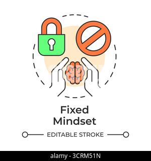 Fixed mindset multi color concept icon Stock Vector