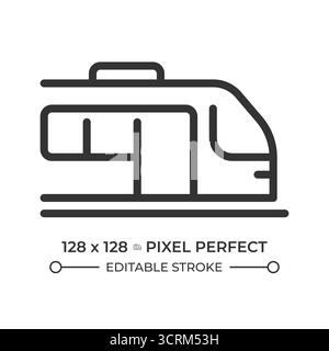 Train pixel perfect line icon Stock Vector