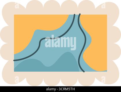 Colorful Flat Postal Stamp Stock Vector