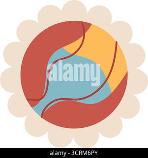 Flat Circle Postage Stamp Stock Vector