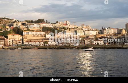 Vila Nova de Gaia  seen across the river Duoro in Porto, Portugal Stock Photo