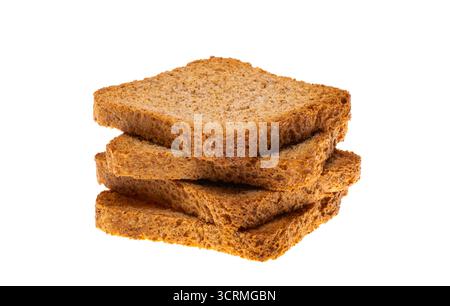 Rye croutons isolated on white background Stock Photo