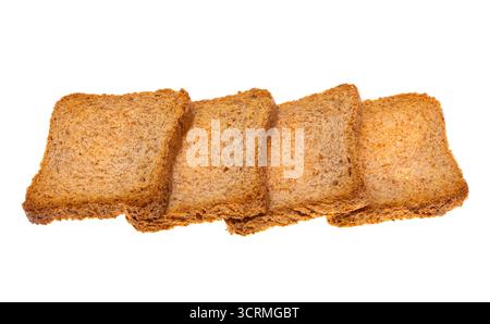 Rye croutons isolated on white background Stock Photo