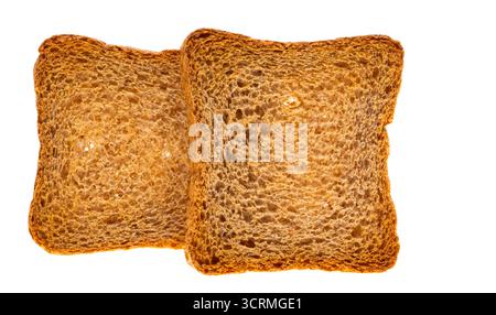 Rye croutons isolated on white background Stock Photo