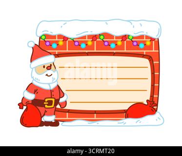 Christmas memo note frame for kids, Santa gifts Stock Vector