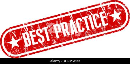 Best practice red grunge vintage isolated seal - vector icon Stock Vector