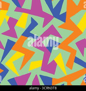 Abstract poly shapes seamless pattern. Vector illustration flat design background. Stock Vector
