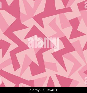 Abstract pink poly shapes seamless pattern. Vector illustration flat design background. Stock Vector