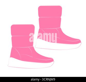 Pink sports boots, glamorous shoes on a white background. Vector illustration. Stock Vector