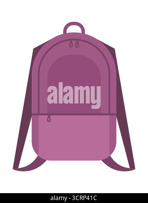 Purple school backpack isolated on white background. Back to school. Education concept. Vector Not AI generated Stock Photo