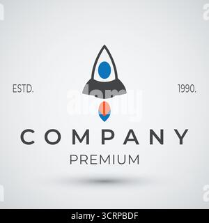 Rocket logo design template suitable for tech and internet business Stock Vector