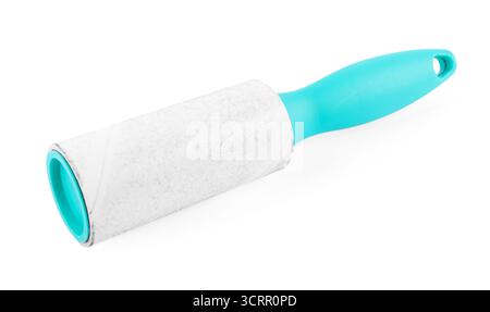 One sticky lint roller isolated on white Stock Photo