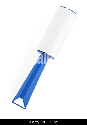 One sticky lint roller isolated on white Stock Photo