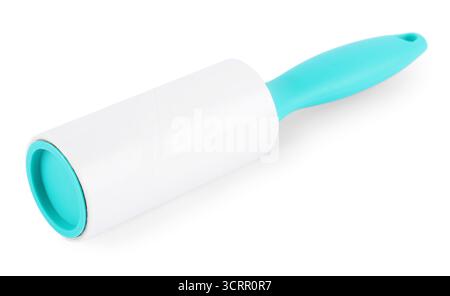 One sticky lint roller isolated on white Stock Photo